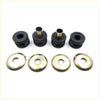 Set of four black rubber tension rod bushings with metallic inserts and gold metal washers for nissan datsun navara d21