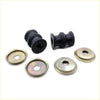 Black rubber tension rod bushings with metallic washers for Nissan Datsun Sunny 1971-1994 front view