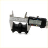 Black rubber tension rod bushing set with wavy three lobed design measured by digital caliper for nissan datsun sunny