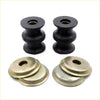 Black rubber tension rod bushings with metallic mounts for nissan datsun sunny 1975-1989 visible from back side