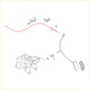 Black metal throttle cable pedal assembly with attached cables and connectors for nissan datsun pulsar hatchback 1982-1986