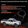 Black rubber-coated automatic transmission kick down throttle cable with metal fittings for toyota tacoma 1995-2004 back view