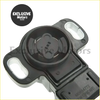 Black plastic throttle position sensor for mitsubishi with white rectangular connector and molded mounting tabs
