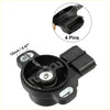 Black plastic throttle position sensor with 4 pin connector for toyota 4runner 2.7l 1996 1997 back side view