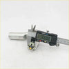 Silver metallic tie rod end set for toyota hilux sr5 4x2 being measured by digital caliper