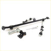 Black and silver tie rod idler arm center link kit with ball joints and brackets for Nissan Datsun D21 King Cab 1985-1999