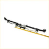 Black tie rod idler arm center link set for Nissan d21 Navara king cab with silver metallic joints and ball joint ends
