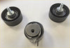 Black rubberized timing belt idlers with metallic threaded shafts and tensioner for Jeep Cherokee Chrysler Voyager