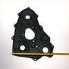 Black plastic timing chain belt cover with molded contours and circular cutouts for toyota hilux 2.2l engine