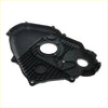 Black plastic timing chain belt cover with molded ridges and mounting holes for toyota hilux 2l engine