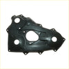 Black plastic engine cover with molded contours and mounting holes for timing chain belt cover toyota hilux 1983-1988