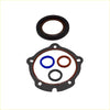 Black rubber timing cover gasket kit with flange and blue red black sealing rings for holden commodore hsv ls1 ls2