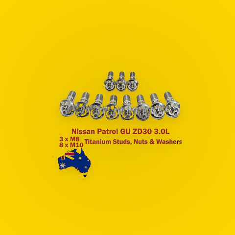 Titanium Exhaust Manifold & EGR Stud Kit for Nissan Patrol GU ZD30 3.0L