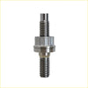 Silver metallic threaded bolt with hexagonal nut and flanged collar from titanium exhaust manifold stud kit for mazda b-series