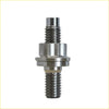 Silver metallic threaded bolt with hexagonal nut and flanged collar in titanium turbo charger stud kit for ford courier wl-t 25l