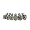 Set of six chrome titanium turbo charger hex bolts with threaded shafts for ford ranger mazda bt-50 3.2l