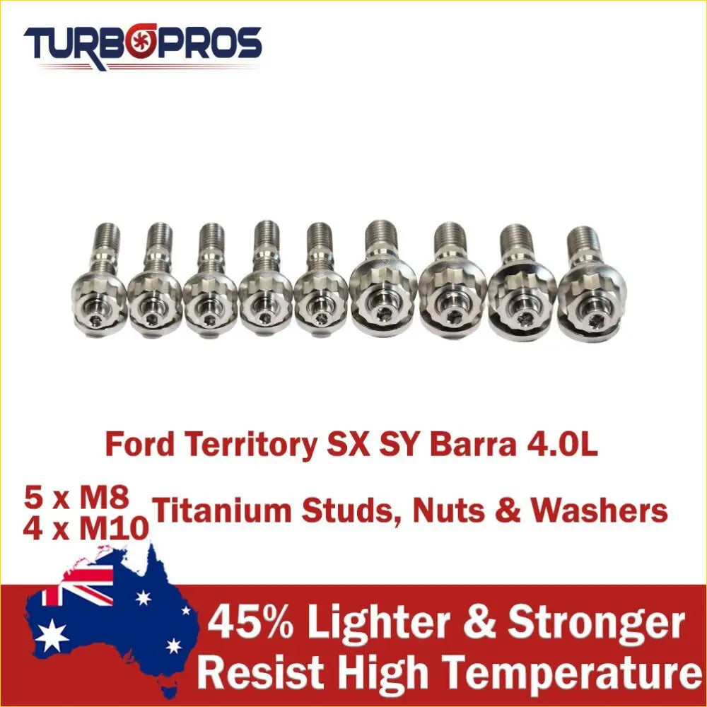 Titanium Turbo Charger Stud Kit for Ford Territory SX SY Barra 4.0L - & Performance