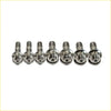 Set of six chrome finished lug nuts with hex heads and threaded shafts for titanium turbo charger stud kit ford transit vm 2.4l