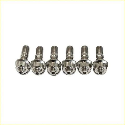 Set of six metallic titanium turbo charger axle bolts with hex heads for holden colorado rc 4jj1 3.0l 2008-2010