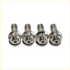 Set of four metallic silver titanium lug bolts with hex heads for mitsubishi mn triton 4wd turbo charger kit