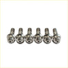 Six silver titanium turbo charger studs with hex star heads and threads for mitsubishi pajero sport 4n15 2.4l