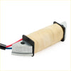 Beige insulated exciter coil assy with black plastic caps silver metal base and red blue wires for tohatsu nissan n s engines