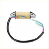 Black-coated exciter coil assy with beige-wrapped coil and red blue wires for tohatsu nissan 9.9hp 15hp 18hp engine