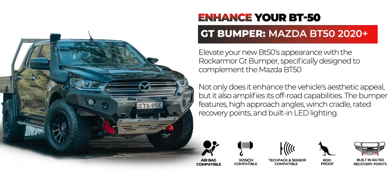 Rockarmor Gt Hoopless Steel Bullbar - Mazda Bt50 2020+ (Full Bar Replacement)