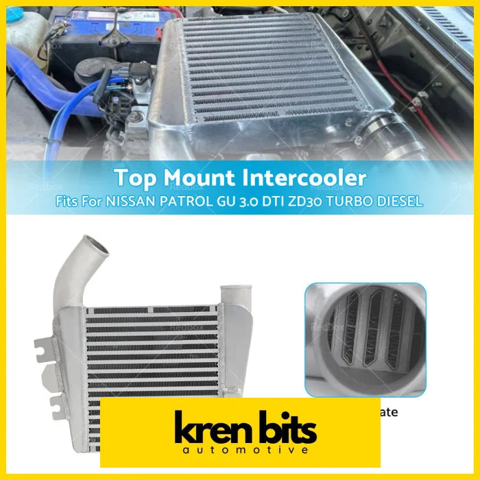 Top Mount Intercooler Fit Nissan Patrol Gu 3.0 Dti Zd30 Turbo Diesel 1999-2012 Air & Fuel