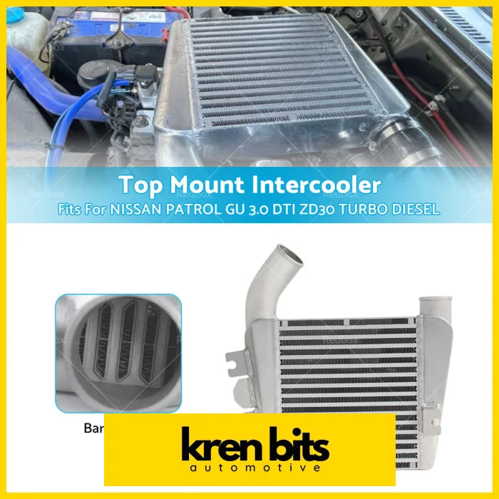 Top Mount Intercooler Fit Nissan Patrol Gu 3.0 Dti Zd30 Turbo Diesel 1999-2012 Air & Fuel