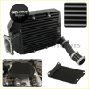 Black top mount intercooler with ribbed core and flanged ends for Toyota Land Cruiser 80 100 series 1HD T 1HZ