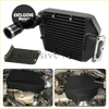 Top mount intercooler for toyota land cruiser 80 100 series with black ribbed core and polished metal fittings