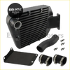 Top mount intercooler for Toyota Land Cruiser 80 100 series in black with ribbed heat exchange core and mounting brackets