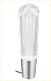 Clear crystal tornado led spinning glitter gear knob with faceted diamond top and sleek silver metal base