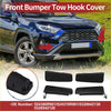 Black plastic tow hook cover cap for toyota rav4 xa50 2019-2023 front bumper replacement part