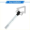 Silver triangular tow hook for toyota avanza with black grip and threaded metallic shaft for easy car recovery