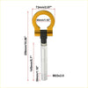 Gold tone metal tow hook trailer ring for toyota avanza with black rubber grip and silver threaded shaft