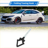 Black and silver folding screw-on tow hook with triangular handle for Toyota Avanza front or rear use