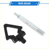 Black triangular folding tow hook with threaded bolt for front or rear use on toyota avanza
