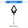 Black triangular tow hook with silver threaded shaft for folding screw-on use on toyota avanza front or rear