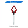 Red triangular handle tow hook with black and silver metallic threaded shaft for toyota avanza folding screw-on use