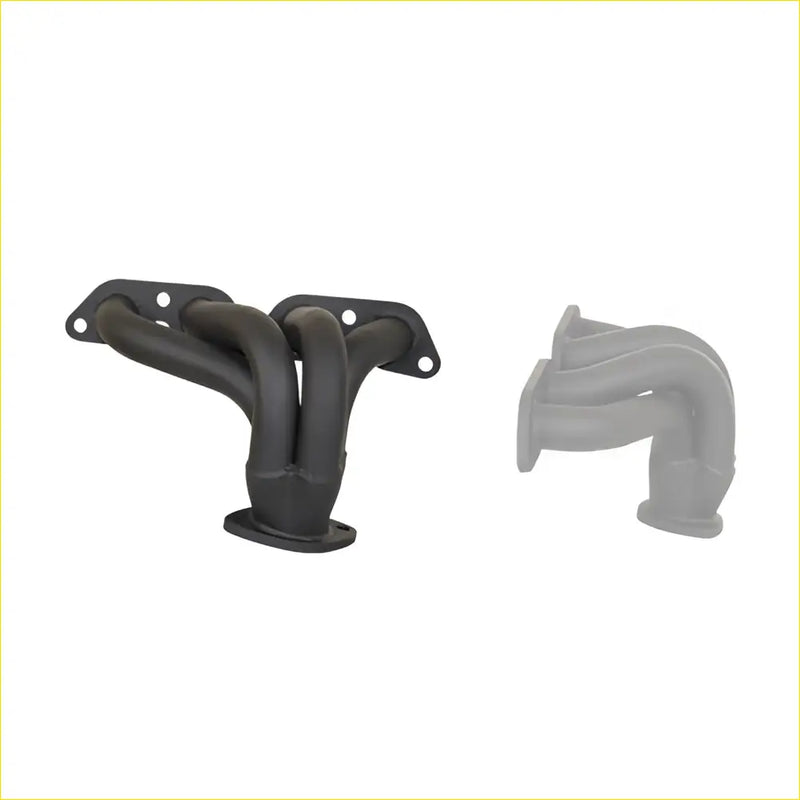 Black cast iron exhaust manifold with flange mounting brackets for toyota corolla ae90-101 1.6l direct fit mandrel bent gasket