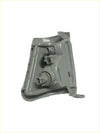 Back side of gray plastic headlight housing with molded brackets and two electrical connectors for toyota hilux 1999-2001 indicator light right side