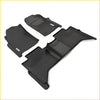 Black rubber toyota hilux 8th gen deep dish floor mats with molded contours and textured grip patterns