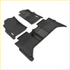 Black rubber deep dish all-weather floor liners for toyota hilux 8th gen with textured ribbed surface and molded fit