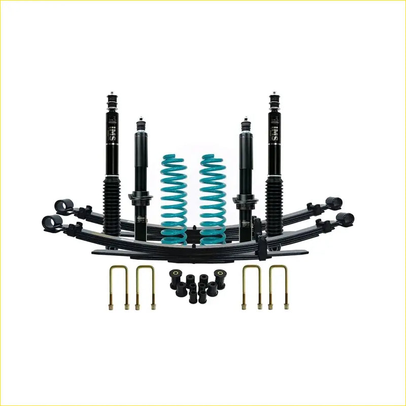 Black and teal coilover suspension kit with shock absorbers springs and leaf springs for toyota hilux n70 dobinsons lift kit