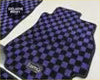 Purple and black checkered car floor mat for toyota jzx100 jzx90 chaser with durable material and stylish design