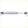 Silver and blue hydraulic shock absorber with metallic finish for toyota landcruiser 79 series dobinsons monotube remote
