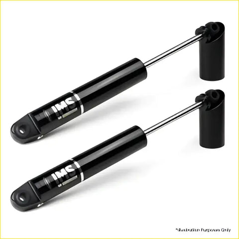 Black ims brand gas lift support arms with chrome rods and black housings for toyota landcruiser 79 series dobinsons monotube remote