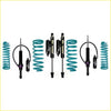 Turquoise coilover suspension kit with black shocks and purple accents for toyota landcruiser prado 150 series 2010 on